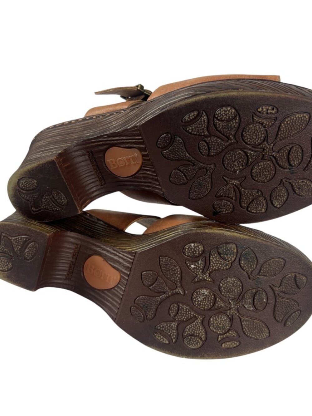 Born Women's Leather F40706 Platform Wedge Heeled Sandal in Cuero Brown Size 7 - Picture 10 of 11
